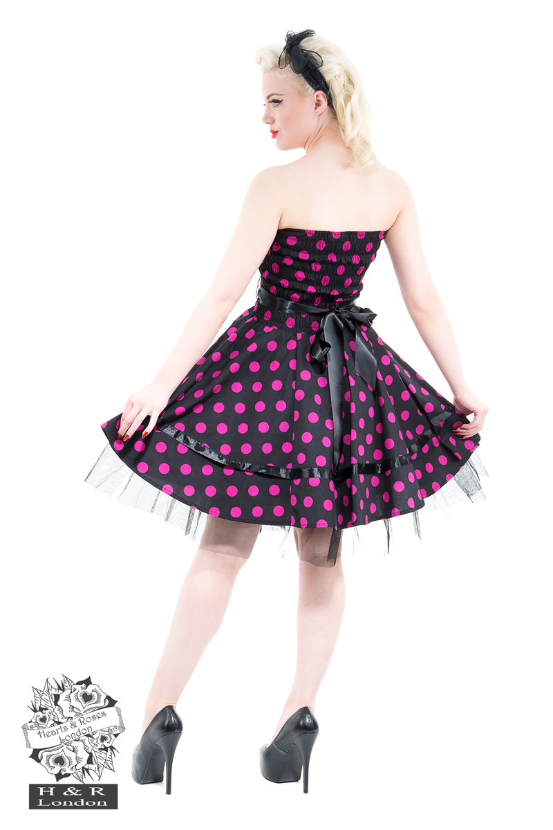 Black Purple Polka Dot Prom Dress